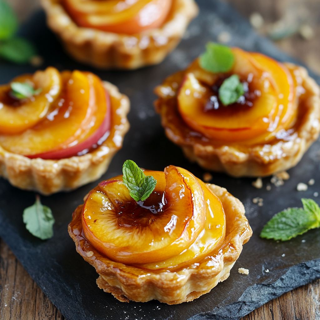 For this easy puff pastry dessert, you need just a handful of ingredients. These delightful Mini-Peach Puff Pastry Tarts are perfect for a quick treat or an impressive dessert for guests. They are as simple to make as they are delicious, showcasing the natural sweetness of fresh peaches with a hint of honey and vanilla. Enjoy the flaky, golden pastry and juicy fruit in every bite!