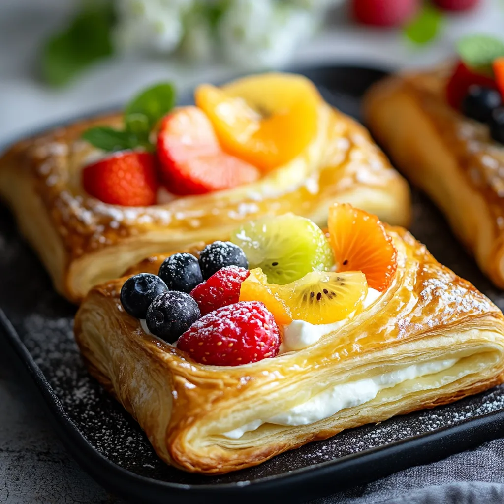 Puff Pastry Fruity Cream Cheese Danish is a delightful and easy-to-make dessert that combines the creamy richness of sweetened cream cheese with the fresh, juicy burst of your favorite fruits, all nestled in a flaky, buttery puff pastry. This versatile treat is perfect for breakfast, brunch, or a sweet snack, and it’s sure to impress your family and friends with its bakery-quality taste and appearance.