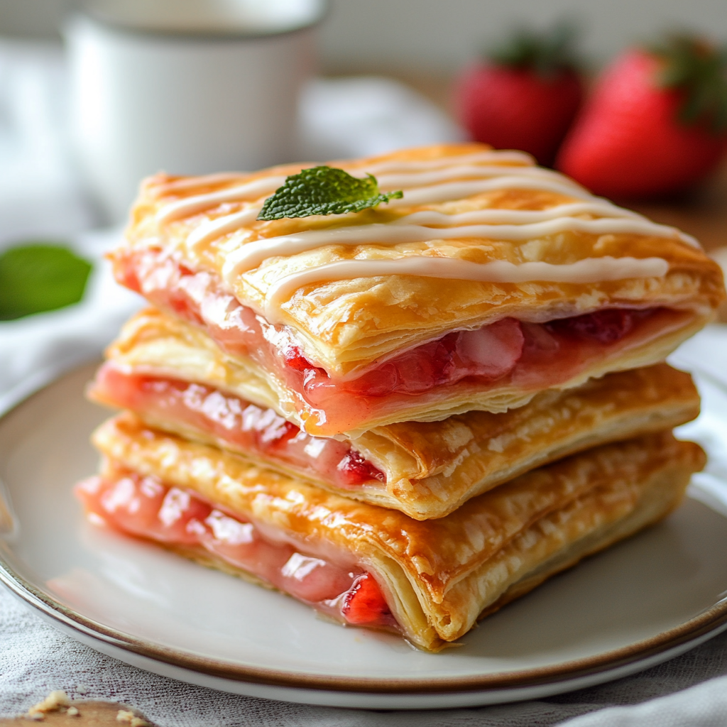 For this easy puff pastry dessert recipe, you need just a handful of ingredients. These Quick Toaster Strudels are perfect for breakfast, a snack, or even dessert. They combine the flaky, buttery goodness of puff pastry with a sweet fruit filling. With just a few simple ingredients, you can recreate this classic treat in no time.