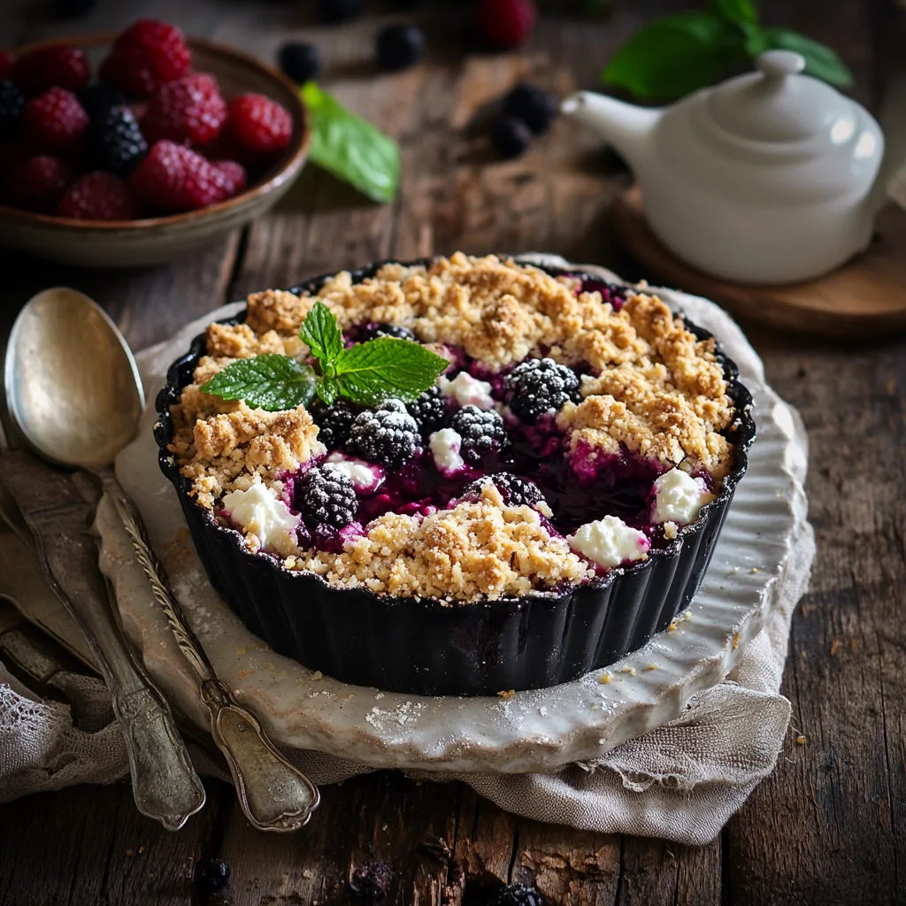 Enjoy the delightful combination of creamy ricotta and juicy berries in this Ricotta and Berry Crumble. This easy ricotta dessert recipe is perfect for a sweet and tangy treat that will impress your guests.