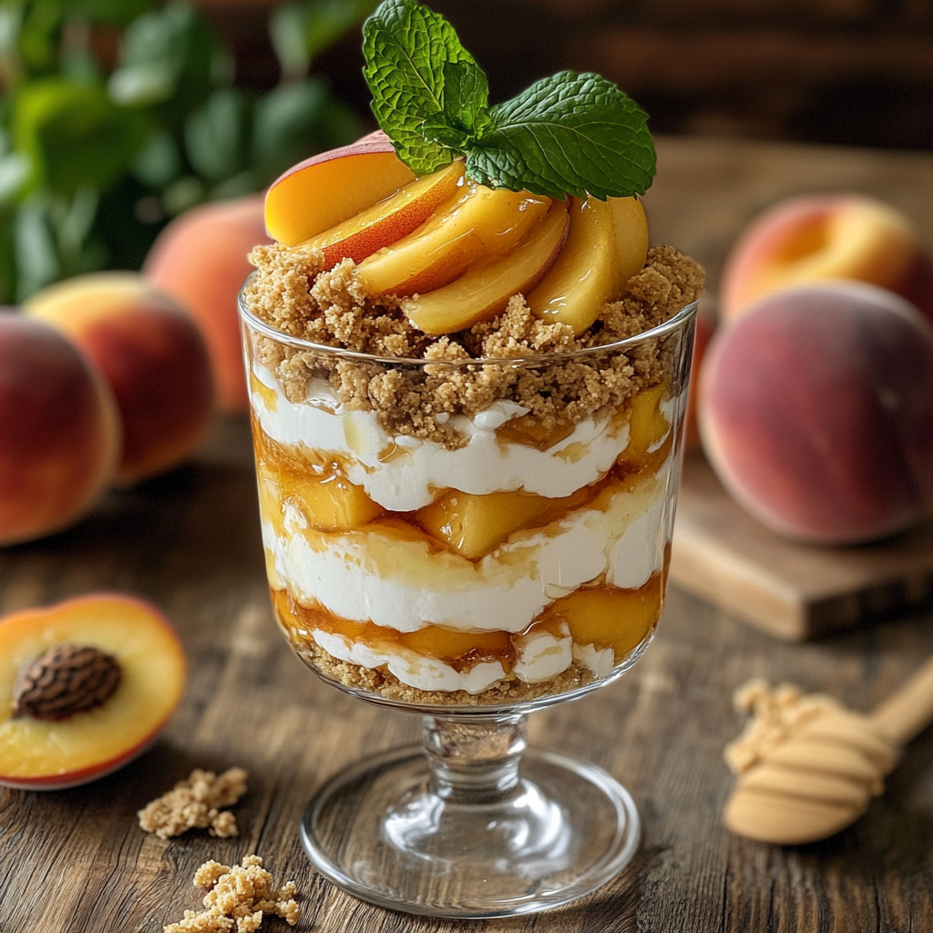 Enjoy this Ricotta and Peach Parfait, a delightful addition to your easy ricotta dessert recipes. This parfait layers creamy ricotta with sweet, juicy peaches for a refreshing and elegant treat.