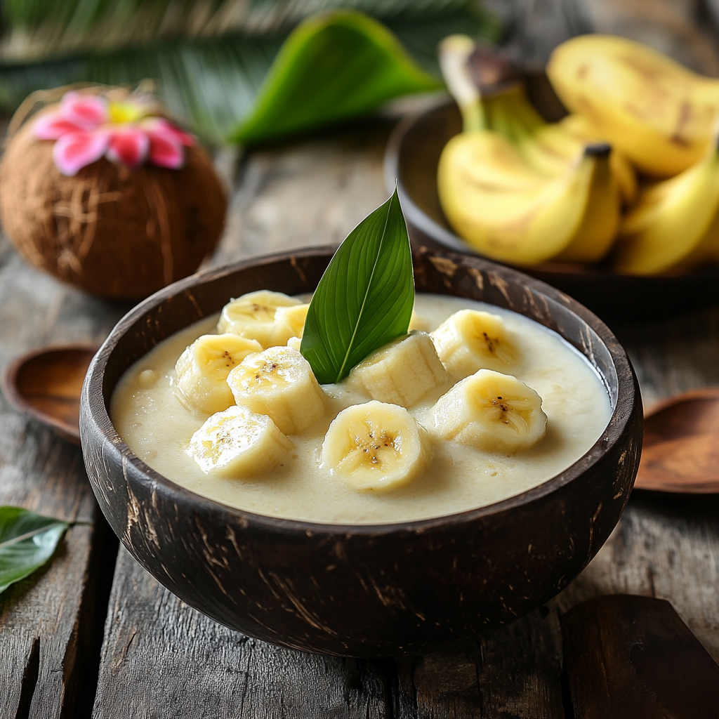 Discover how to make Thai Banana in Coconut Milk, a creamy and sweet treat that is part of Easy Asian dessert recipes. With ripe bananas and rich coconut milk, this easy-to-make dessert is perfect for a refreshing and satisfying end to any meal.
