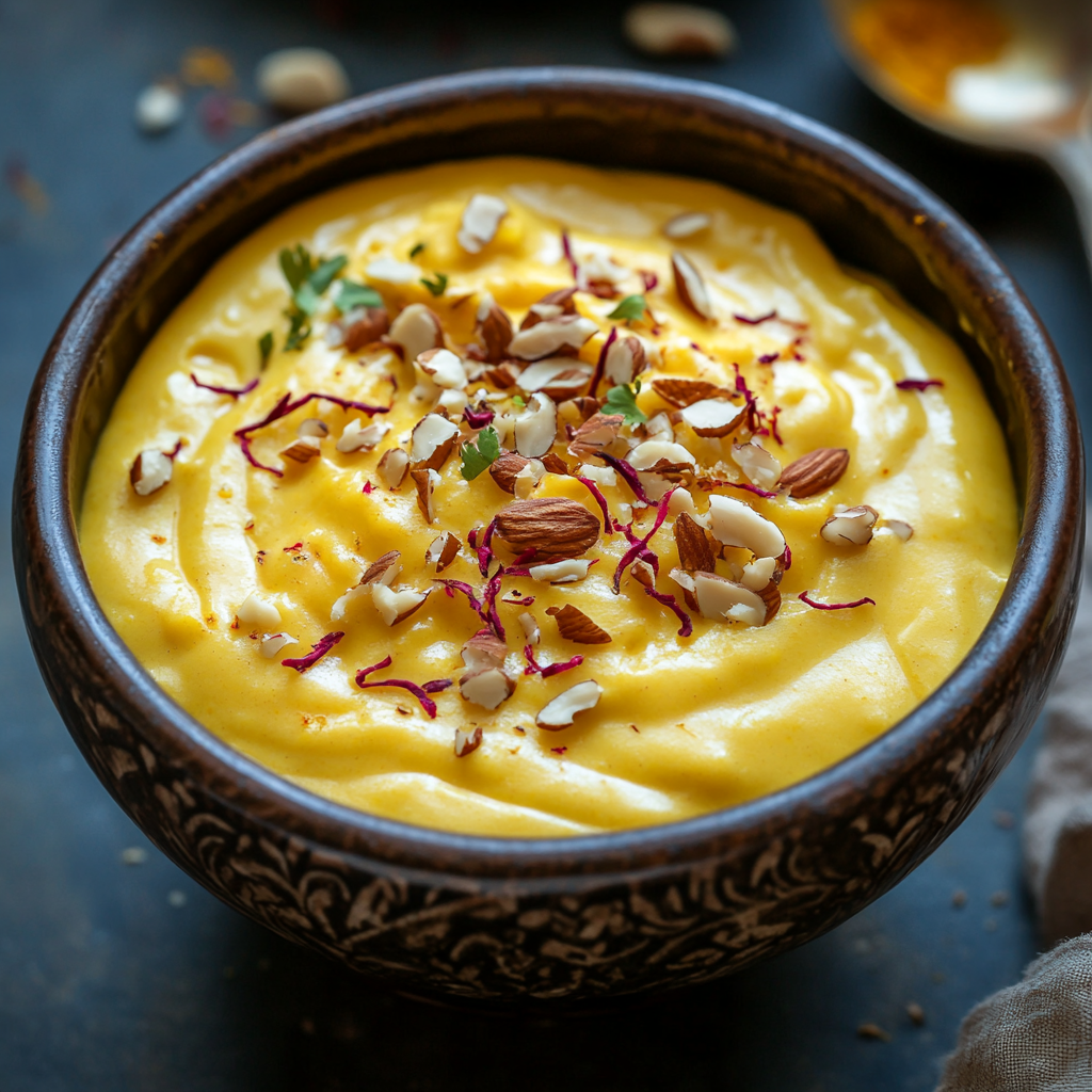 Discover the delightful Mango Shrikhand, a creamy yogurt-based dessert infused with mango pulp. Perfect for hot days, this mango dessert recipes can be made in just 10 minutes with no baking required.