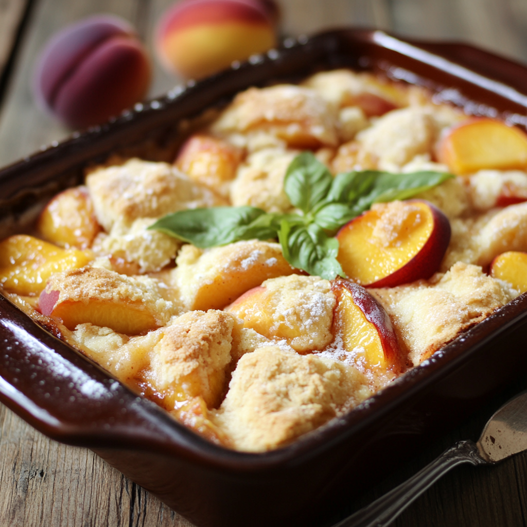 Discover the ultimate summer treat with our Gluten-Free Peach Cobbler! This easy gluten free desserts recipe features juicy peaches topped with a soft, golden biscuit crust. Perfect for any occasion!