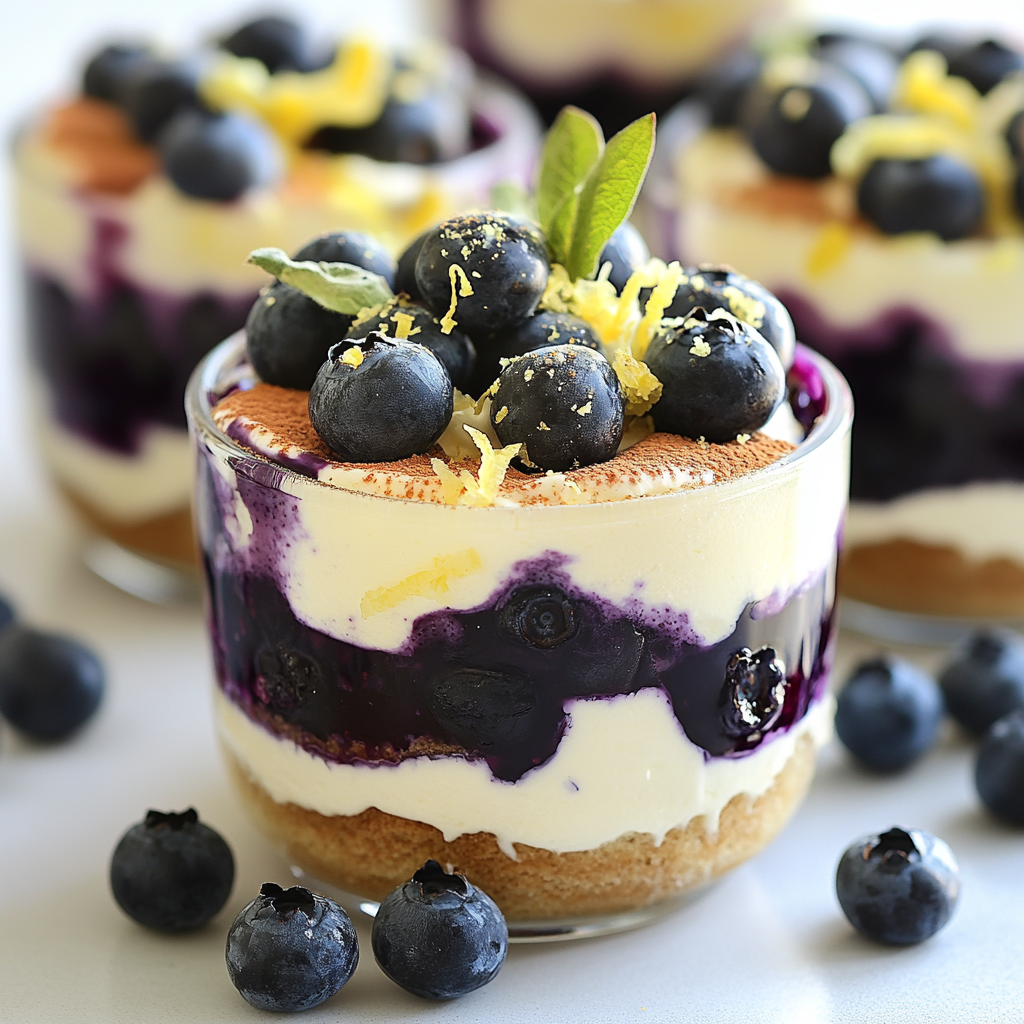 Discover the delightful Blueberry Tiramisu, a perfect blend of creamy mascarpone, juicy blueberries, and crunchy ladyfingers. This easy dessert cup recipe is ideal for any occasion, offering a refreshing twist on a classic favorite.