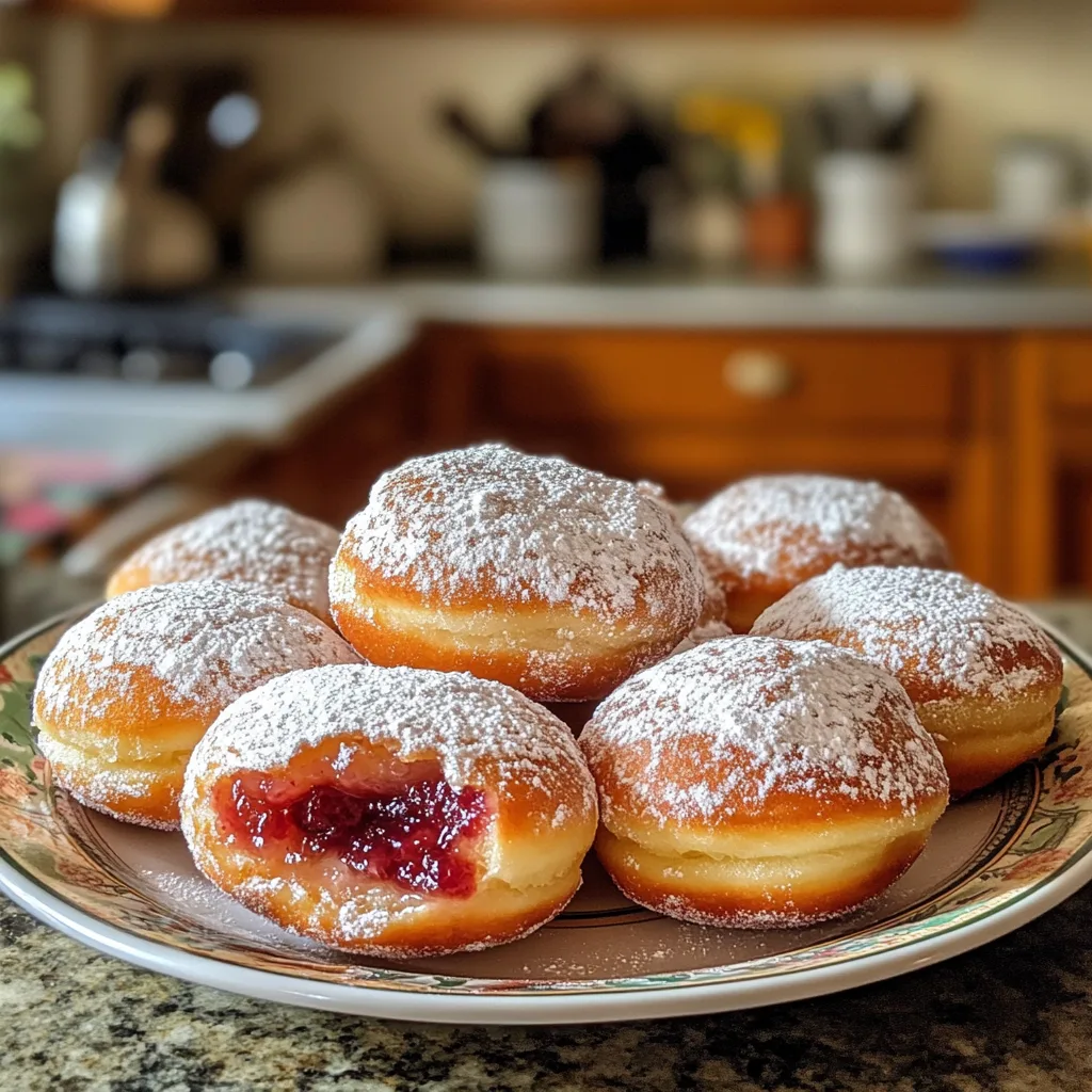 Long: Discover the delight of easy German dessert recipes with our traditional German Jelly Donuts (Berliner) recipe. These fluffy, jam-filled donuts are a beloved treat, especially during New Year’s and carnival celebrations. Simple to make and irresistibly delicious, they are filled with sweet raspberry jam and dusted with powdered sugar, making them a perfect indulgence for any occasion.