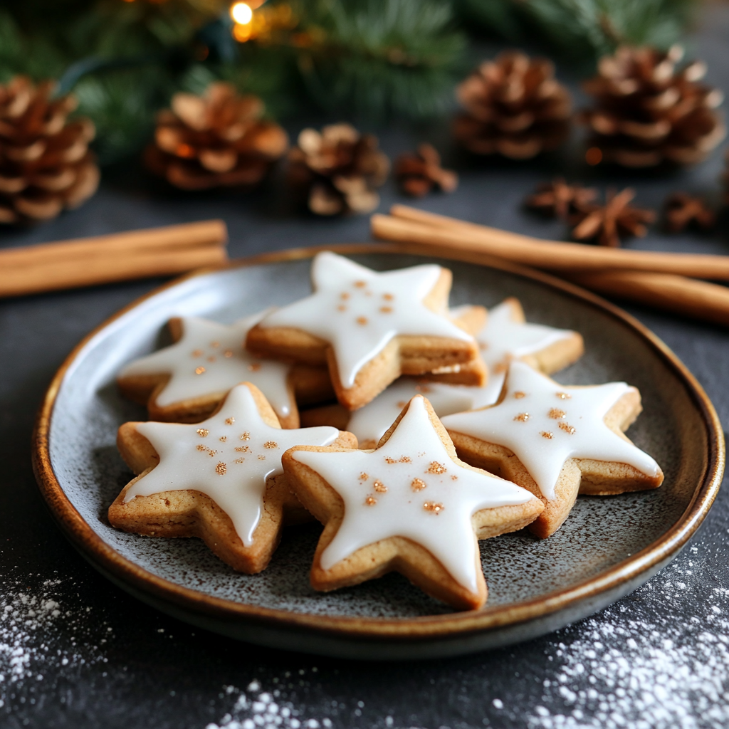 Long: Explore the charm of easy German dessert recipes with our traditional Cinnamon Stars (Zimtsterne) recipe. These spiced cookies, made with ground almonds and cinnamon, are a festive favorite that’s simple to prepare. Enjoy them with a snowy white icing for a delightful holiday treat that captures the essence of German Christmas baking.