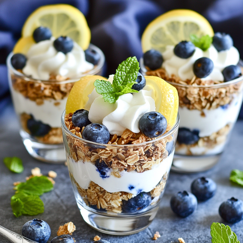 Enjoy the vibrant and refreshing flavors of Lemon Blueberry Parfait Cups. These individual servings feature layers of tangy lemon curd and sweet blueberries, creating a perfect balance of flavors. Ideal for any occasion, these no-bake easy dessert recipes and easy dessert cup recipes are a quick and delightful treat that will impress your guests and satisfy your sweet tooth.