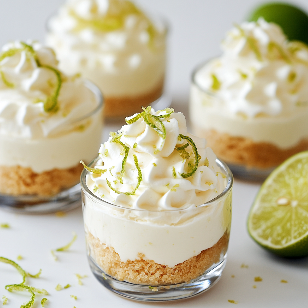 Enjoy the zesty and refreshing flavors of No-Bake Key Lime Cheesecake Cups. These individual servings feature a creamy cheesecake base infused with tangy key lime, all without the need for baking. Perfect for any occasion, these easy dessert cup recipes are a quick and delightful treat that will impress your guests and satisfy your sweet tooth.