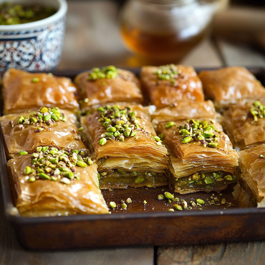 Desserts with phyllo dough recipes to Fall in Love with Pistachio Baklava in 5 steps!