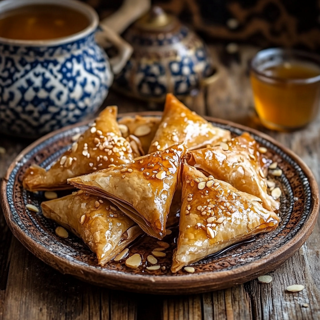 Experience the exquisite taste of Almond Briouats, an easy puff pastry dessert recipe featuring a delicate almond filling wrapped in crispy pastry. Perfect for any occasion, this dessert is a crowd-pleaser that combines simplicity with rich flavors.